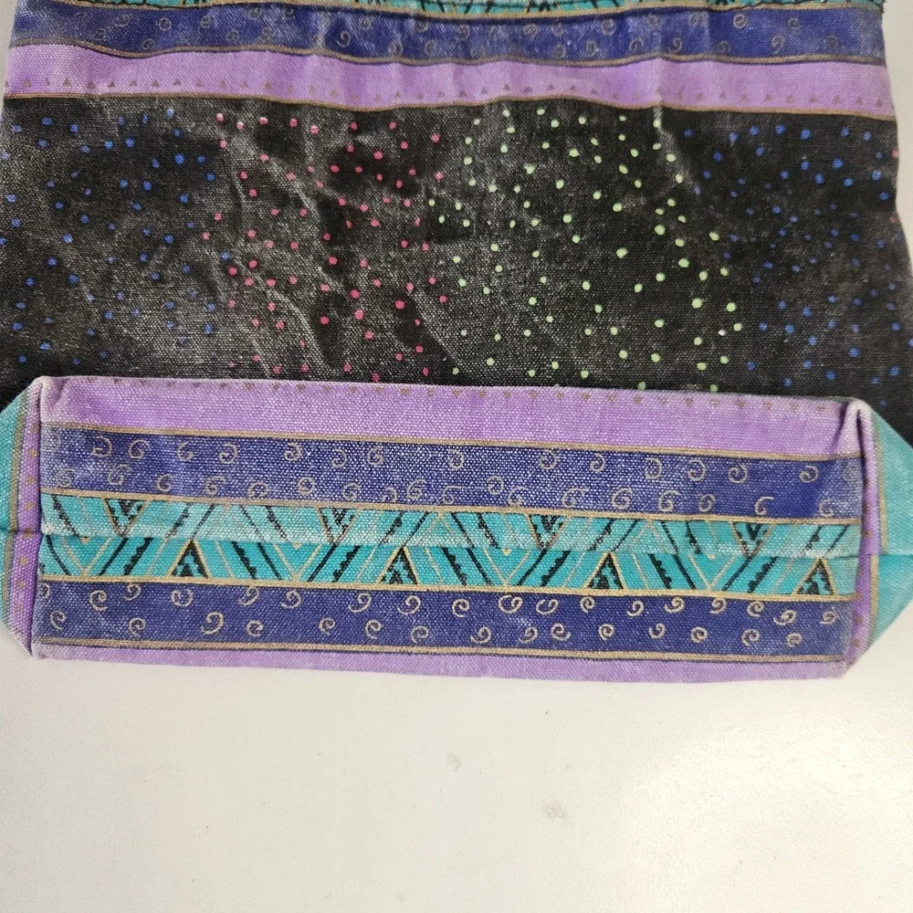 Vintage Laurel Burch‎ Tote Bag Small Dogs and Doggies Canvas Purse Colorful Art